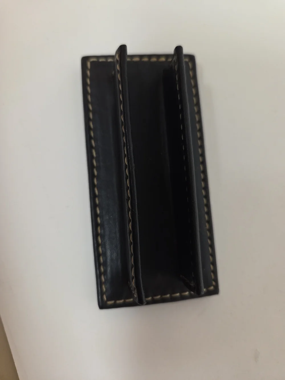 Vintage Levenger Fine Leather Tools Black Leather Desk Accessory Stand Holder